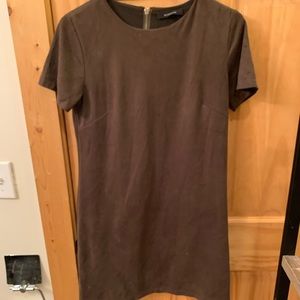 Olive green velour dress - size S